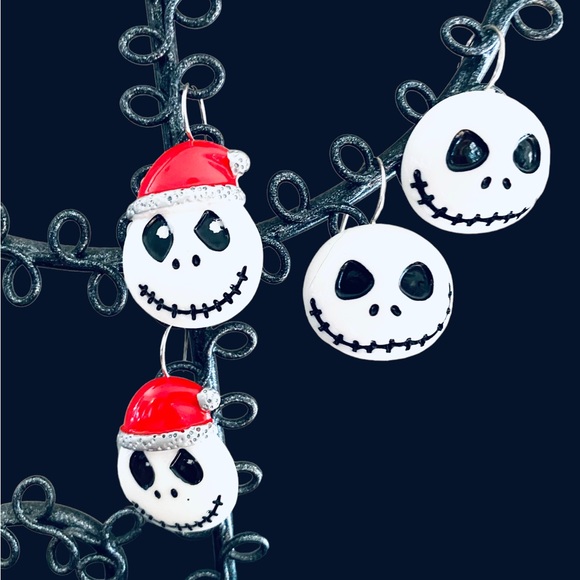 Jack Skellington Christmas Earring Set of Two (2) - Picture 5 of 6